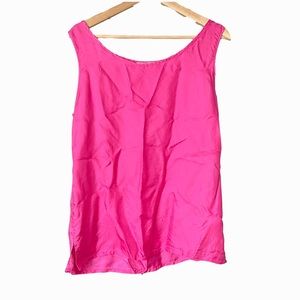 Vintage Hot Pink Silk Satin Shell Tank Top